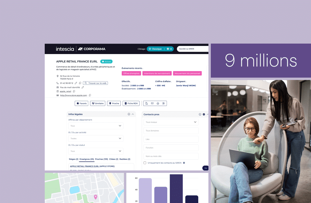 Plateforme de prospection B2B donnant accès à des entreprises et contacts qualifiés.