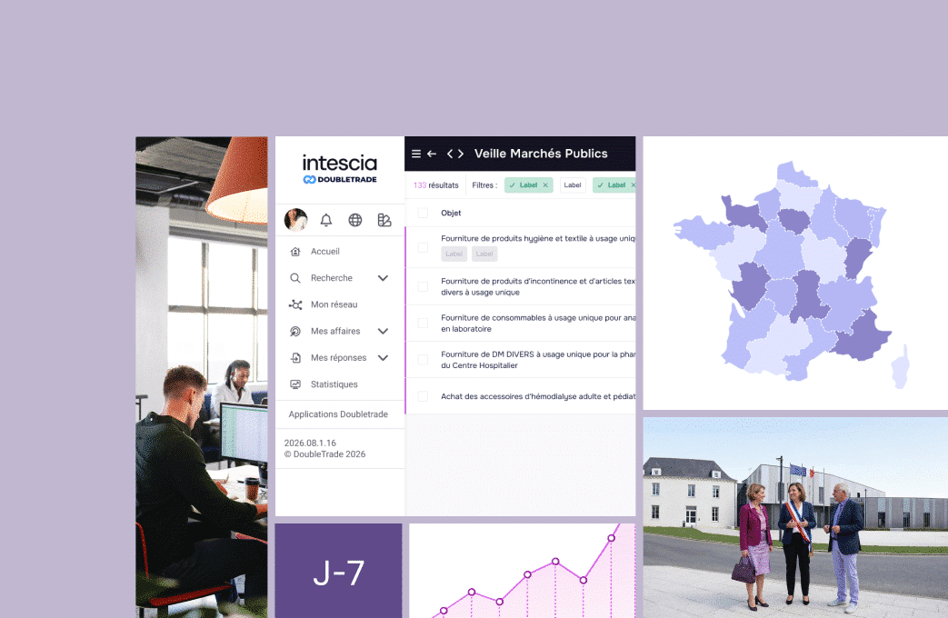 Doubletrade, plateforme de veille des marchés publics et opportunités commerciales pour les services B2B.